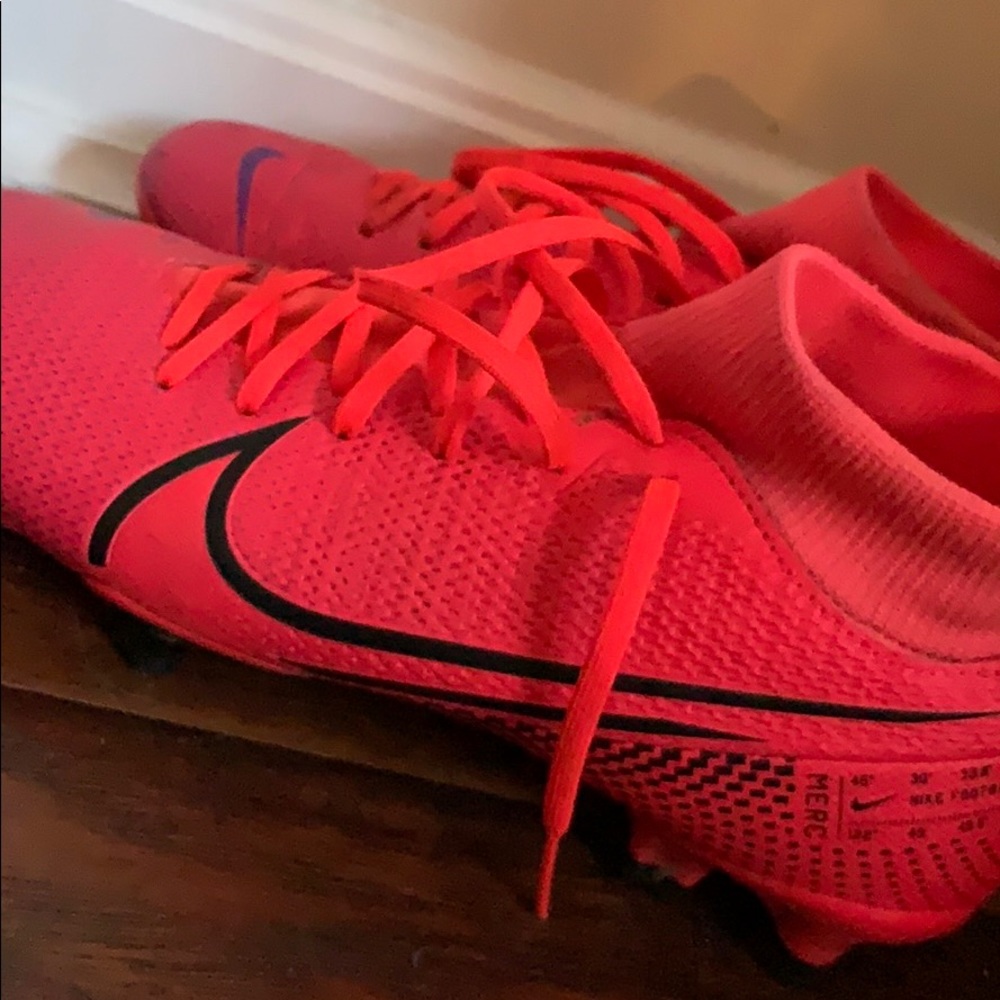 Red Nike Mercurial Kids Cleats